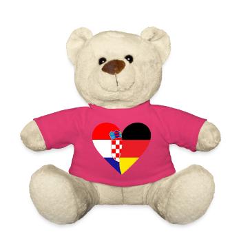 Croatie Allemagne Cœur - Nounours - rose - Devant