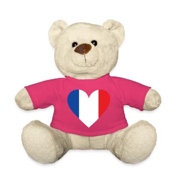 Cœur de France - Nounours - rose - Devant