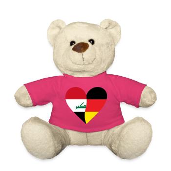 Iraq Germany Heart - Teddy Bear - pink - Front