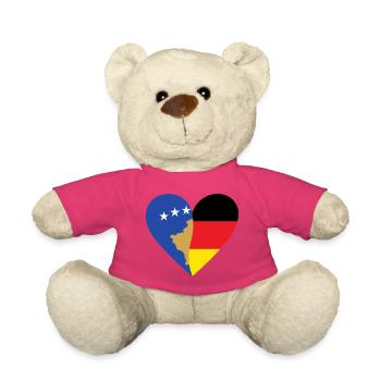 Kosovo Germany Heart - Teddy - Pink - Vorne