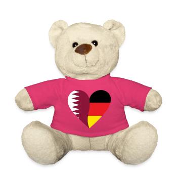 Qatar Germany Heart - Teddy - Pink - Vorne