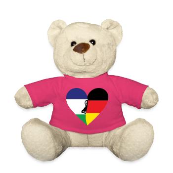Lesotho Germany Heart - Teddy - Pink - Vorne