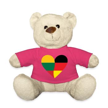 Lithuania Germany Heart - Teddy Bear - pink - Front