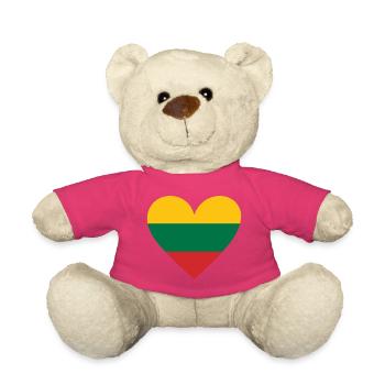 Lithuania Heart - Teddy Bear - pink - Front