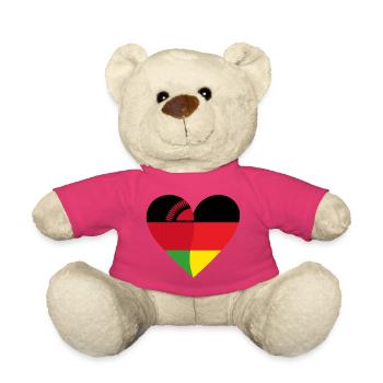 Malawi Germany Heart - Teddy Bear - pink - Front