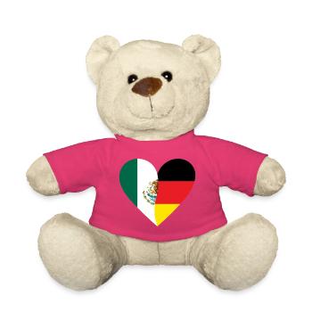 Mexico Germany Heart - Teddy Bear - pink - Front