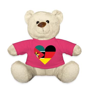 Mozambique Germany Heart - Teddy Bear - pink - Front