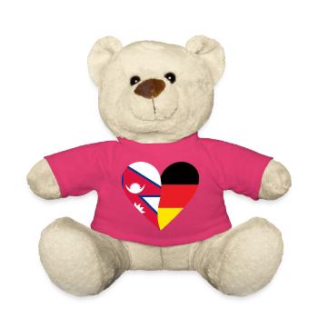 Nepal Germany Heart - Teddy - Pink - Vorne