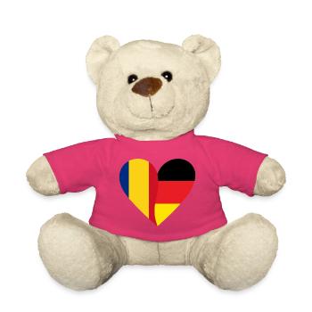 Romania Germany Heart - Teddy - Pink - Vorne