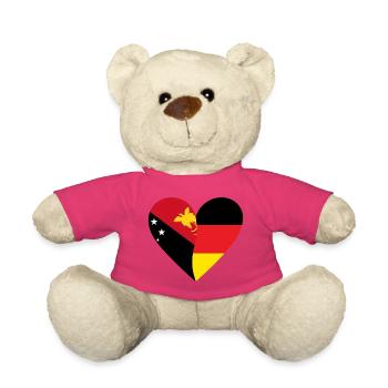 Papua New Guinea Germany Heart - Teddy - Pink - Vorne
