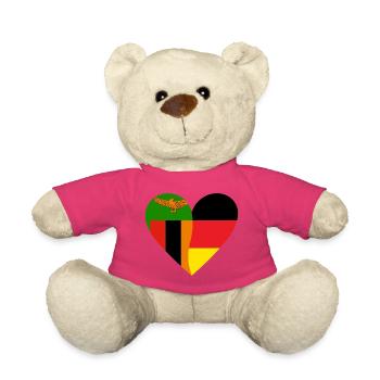 Zambia Germany Heart - Teddy - Pink - Vorne