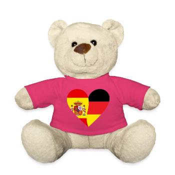 Spain Germany Heart - Teddy Bear - pink - Front