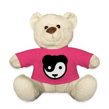 yin yang panda teddy - Nounours - rose - Devant