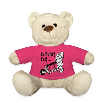 Ce t-shirt c'est Nain porte quoi - Nounours - rose - Devant