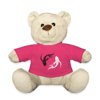 Fish Jin Jang Fish Asia China Japan Fins - Teddy Bear - pink - Front