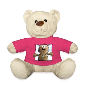 Droll Brown Bear I Wild Animal Comic - Teddy Bear - pink - Front