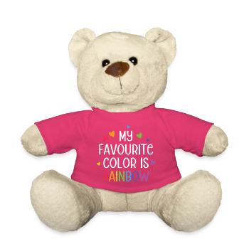 LGBT Pride Month - Meine Lieblingsfarbe ist Regenbogen - Teddy - Pink - Vorne