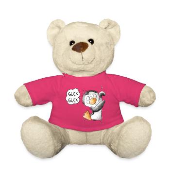 Guck Guck Pinguin Wildtier Tiermotiv Cartoon - Teddy - Pink - Vorne