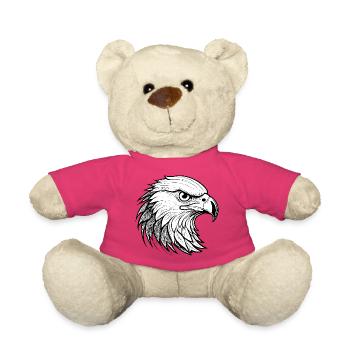 Tête d’aigle graphique en noir et blanc - Nounours - rose - Devant
