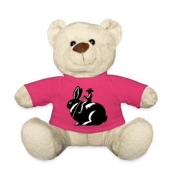 Rabbit Rider (design uniquement - pas de contour, 2 couleurs) - Nounours - rose - Devant