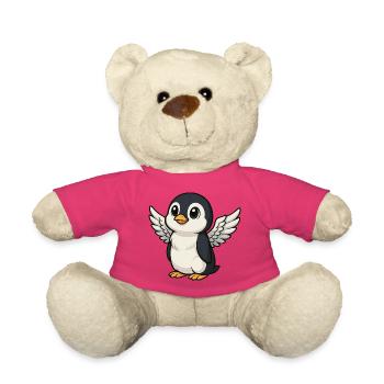 Cute Penguin Angel - Teddy Bear - pink - Front