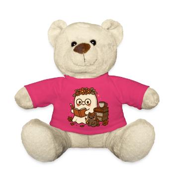 Herbstlicher Geist mit Büchern süßes Schul Motiv - Teddy - Pink - Vorne