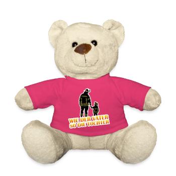 Pompiers Père Fille - Nounours - rose - Devant