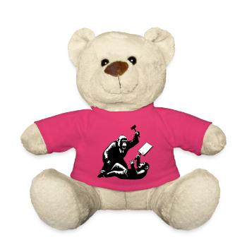 Motif de combat de singe agressif - Nounours - rose - Devant