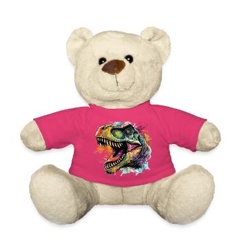 Dino Neon Kunst Design - Teddy - Pink - Vorne