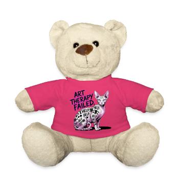Échec en art-thérapie pour chats - Nounours - rose - Devant