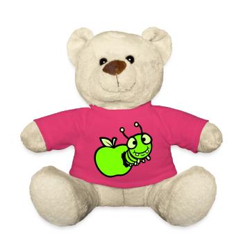 Chenille peeps trou de pomme bande dessinée drôle mignon mignon mignon - Nounours - rose - Devant