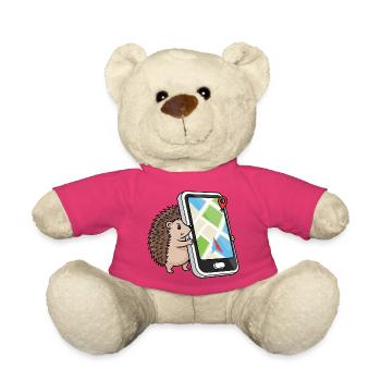 drôle hérisson smartphone gps urbaniste géocaching - Nounours - rose - Devant