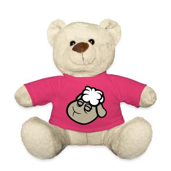 Schaf Gesicht Traurig Müde Erschöpft Schlafend Süß - Teddy - Pink - Vorne