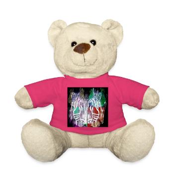Neon-Skeletthände Spaltkunst - Teddy - Pink - Vorne