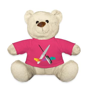 Outils de manucure avec illustration dégradée - Nounours - rose - Devant