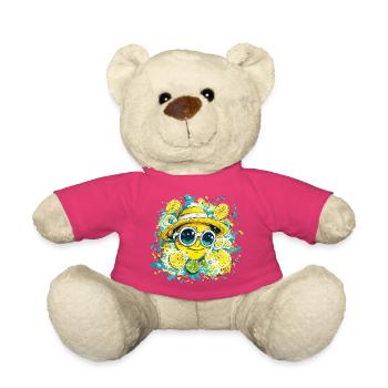 Sourire agrume avec chapeau et lunettes - Nounours - rose - Devant