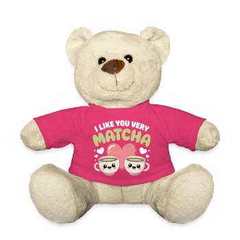 Matcha Tee Spruch Grüner Tee Like You Very Matcha - Teddy - Pink - Vorne