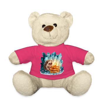 Igel mit goldenen Pfannkuchen - Teddy - Pink - Vorne