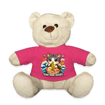 Kawaii Cat Ramen Nouilles Anime Chat - Nounours - rose - Devant