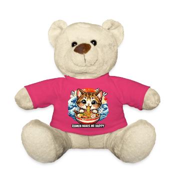 Kawaii Katze Ramen Nudeln Anime Katze - Teddy - Pink - Vorne