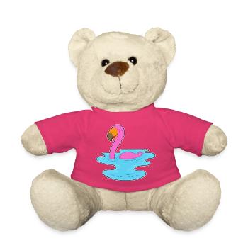 Natation au flamant rose - Nounours - rose - Devant