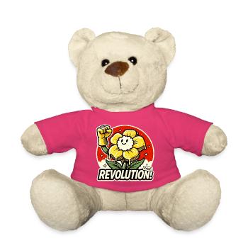 Flower with fist and revolution lettering - Teddy Bear - pink - Front
