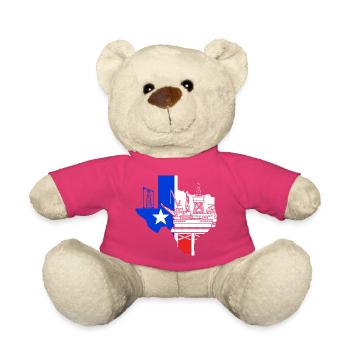 Oil Rig Oil Field - Teddy Bear - pink - Front