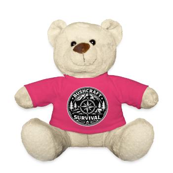 Bushcraft Survival Emblem Outdoor Badge - Teddy Bear - pink - Front