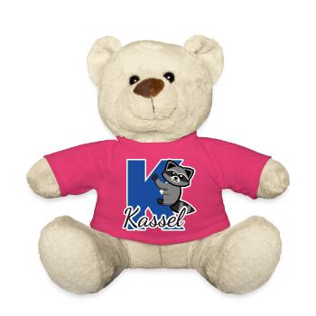Kassel Waschbär klettert am Buchstaben K - Teddy - Pink - Vorne