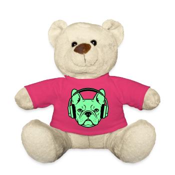 Frenchie Kopfhörer Gamer Hund - Teddy - Pink - Vorne