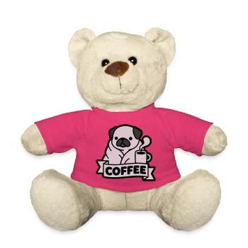 Mops Kaffee Morgenmuffel Banner - Teddy - Pink - Vorne