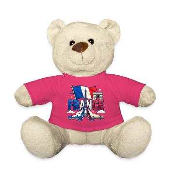 France Eiffelturm T-Shirt – Monuments Paris - Teddy - Pink - Vorne
