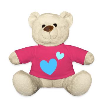 Graphique en duo cœur bicolore - Nounours - rose - Devant