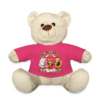 Mariage animal sous l’arc de fleurs - Nounours - rose - Devant